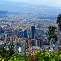View to Bogota's center from the path to Cerro de Monserrate